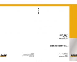 Case Wheel loaders model 821F Operator's Manual