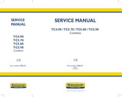 Service Manual for New Holland Combine model TC4.90