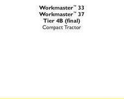 Service Manual for New Holland Tractors model Workmaster 37