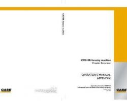 Case Excavators model CX210B Operator's Manual