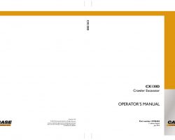 Case Excavators model CX130D Operator's Manual