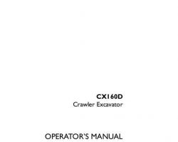 Case Excavators model CX160D Operator's Manual