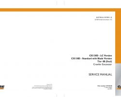 Case Excavators model CX130D Electrical Wiring Diagram Manual