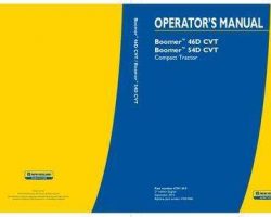 Operator's Manual for New Holland Tractors model Boomer 54D