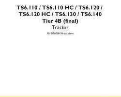 Service Manual for New Holland Tractors model TS6.120