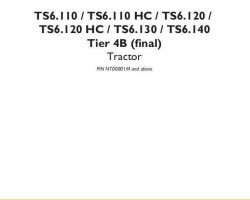 Service Manual for New Holland Tractors model TS6.110