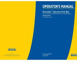 Operator's Manual for New Holland Sprayers model Guardian SP.295F