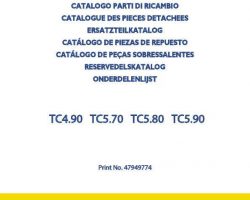 Parts Catalog for New Holland Combine model TC4.90