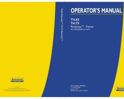 Operator's Manual for New Holland Tractors model T4.75