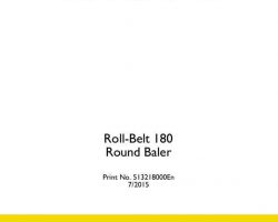 Parts Catalog for New Holland Balers model Roll-Belt 180