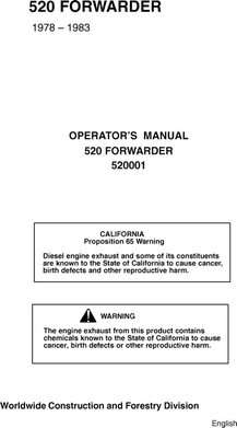 Operators Manuals for Timberjack model 520 Forwarders