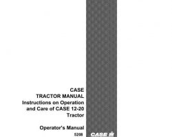 Operator's Manual for Case IH Tractors model 12-20