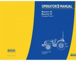 Operator's Manual for New Holland Tractors model Boomer 30