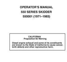 Operators Manuals for Timberjack Series model 550 Skidders