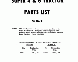 Parts Catalog for New Holland Tractors model 6