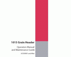 Operator's Manual for Case IH Headers model 1015