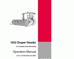 Operator's Manual for Case IH Combine model 1052