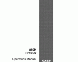 Case Dozers model 850H Operator's Manual