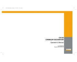 Case Excavators model CX130 Operator's Manual