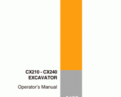 Case Excavators model CX240 Operator's Manual