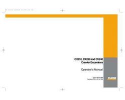 Case Excavators model CX230 Operator's Manual