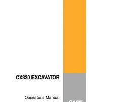 Case Excavators model CX330 Operator's Manual