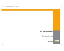 Case Wheel loaders model 821C Operator's Manual