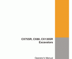 Case Excavators model CX135SR Operator's Manual