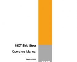 Operator's Manual for Case IH Skid steers / compact track loaders model 75XT