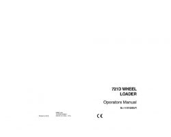 Case Wheel loaders model 721D Operator's Manual