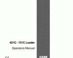 Case Wheel loaders model 721C Operator's Manual