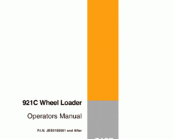 Case Wheel loaders model 921C Operator's Manual