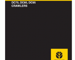 New Holland CE Dozers model DC95 Operator's Manual