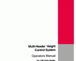Operator's Manual for Case IH Headers model 1030