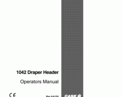 Operator's Manual for Case IH Headers model 1042