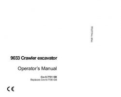 Case Excavators model 9033 Operator's Manual