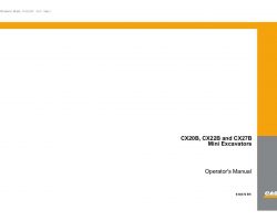 Case Excavators model CX27B Operator's Manual