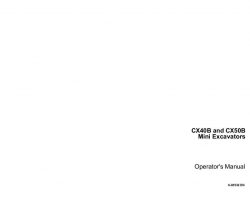 Case Excavators model CX50B Operator's Manual