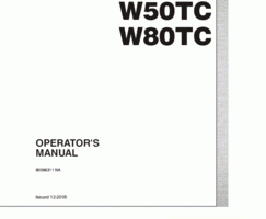New Holland CE WHEEL LOADERS model W80TC Operator's Manual