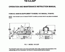 Fiat Allis Dozers model 10CLGP Operator's Manual