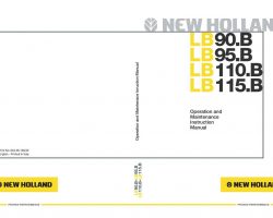 New Holland CE Wheel loaders model LB95.B Operator's Manual