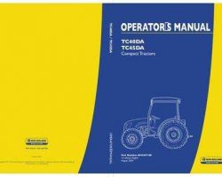 Operator's Manual for New Holland Tractors model TC45DA
