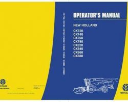 Operator's Manual for New Holland Combine model CX740