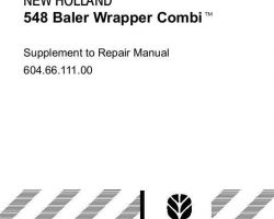 Service Manual Supplement for New Holland Balers model 548 Baler Wrapper Combi