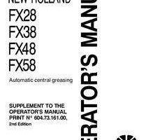 Operator's Manual for New Holland Harvesting equipment model FX48