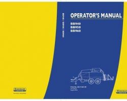 Operator's Manual for New Holland Balers model BB950