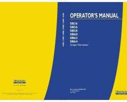 Operator's Manual for New Holland Harvesting equipment model SB62