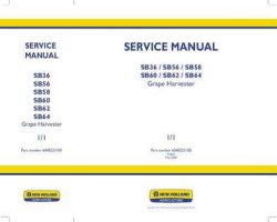 Service Manual for New Holland Harvesting equipment model SB62