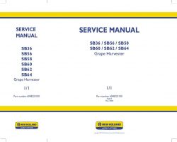 Service Manual for New Holland Harvesting equipment model SB60
