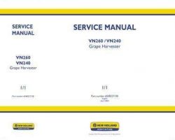 Service Manual for New Holland Harvesting equipment model VN260